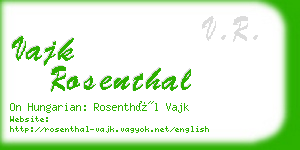 vajk rosenthal business card